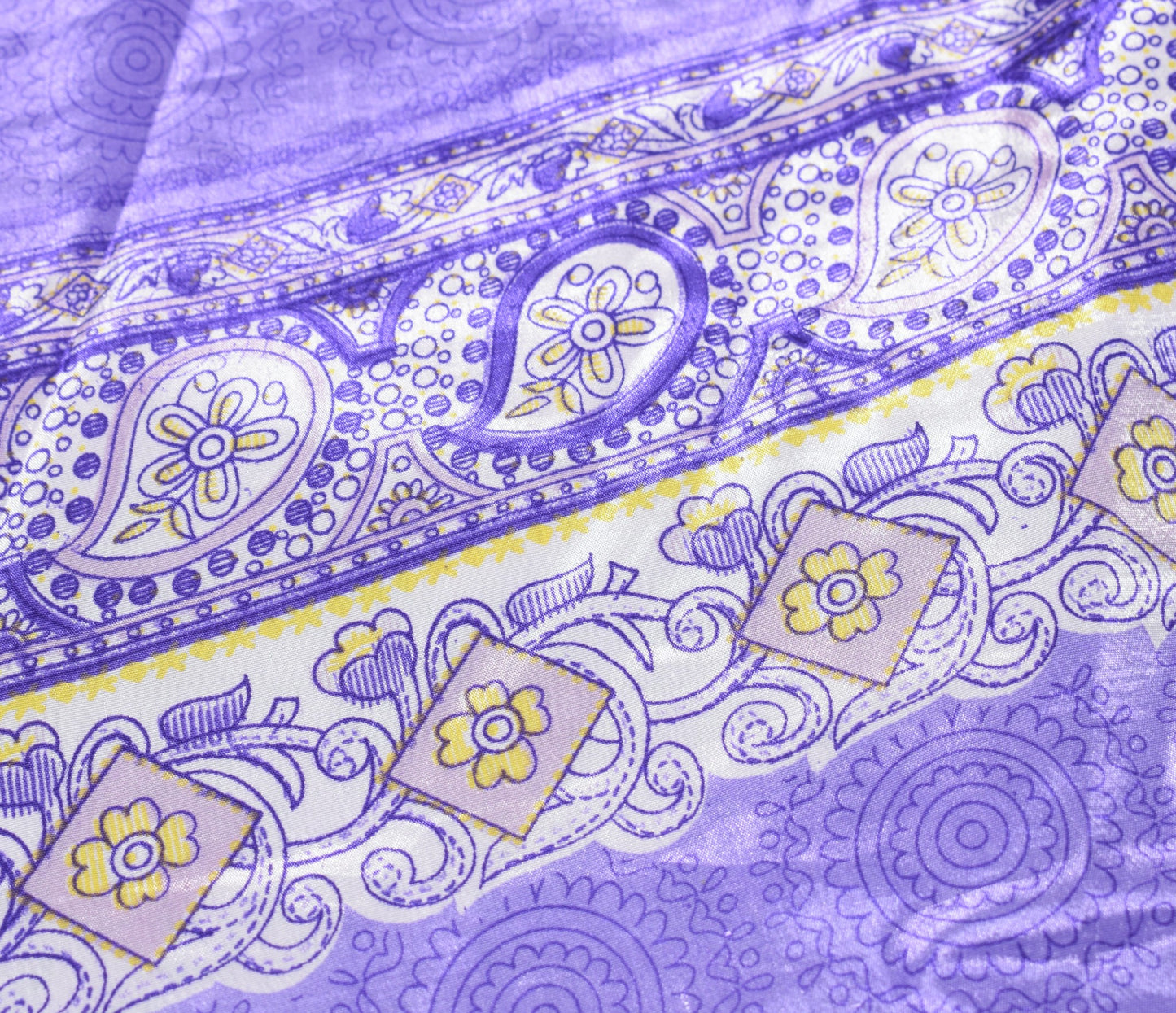 Sushila Vintage Lavender Art Silk Saree Magic Wrap Reversible Skirt Beach Dress