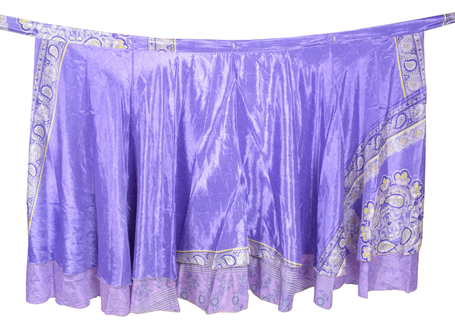Sushila Vintage Lavender Art Silk Saree Magic Wrap Reversible Skirt Beach Dress