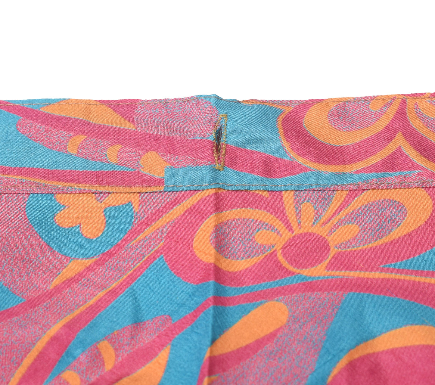 Sushila Vintage Floral Pink Saree Magic Wrap Reversible Skirt Art Silk Beach Dress