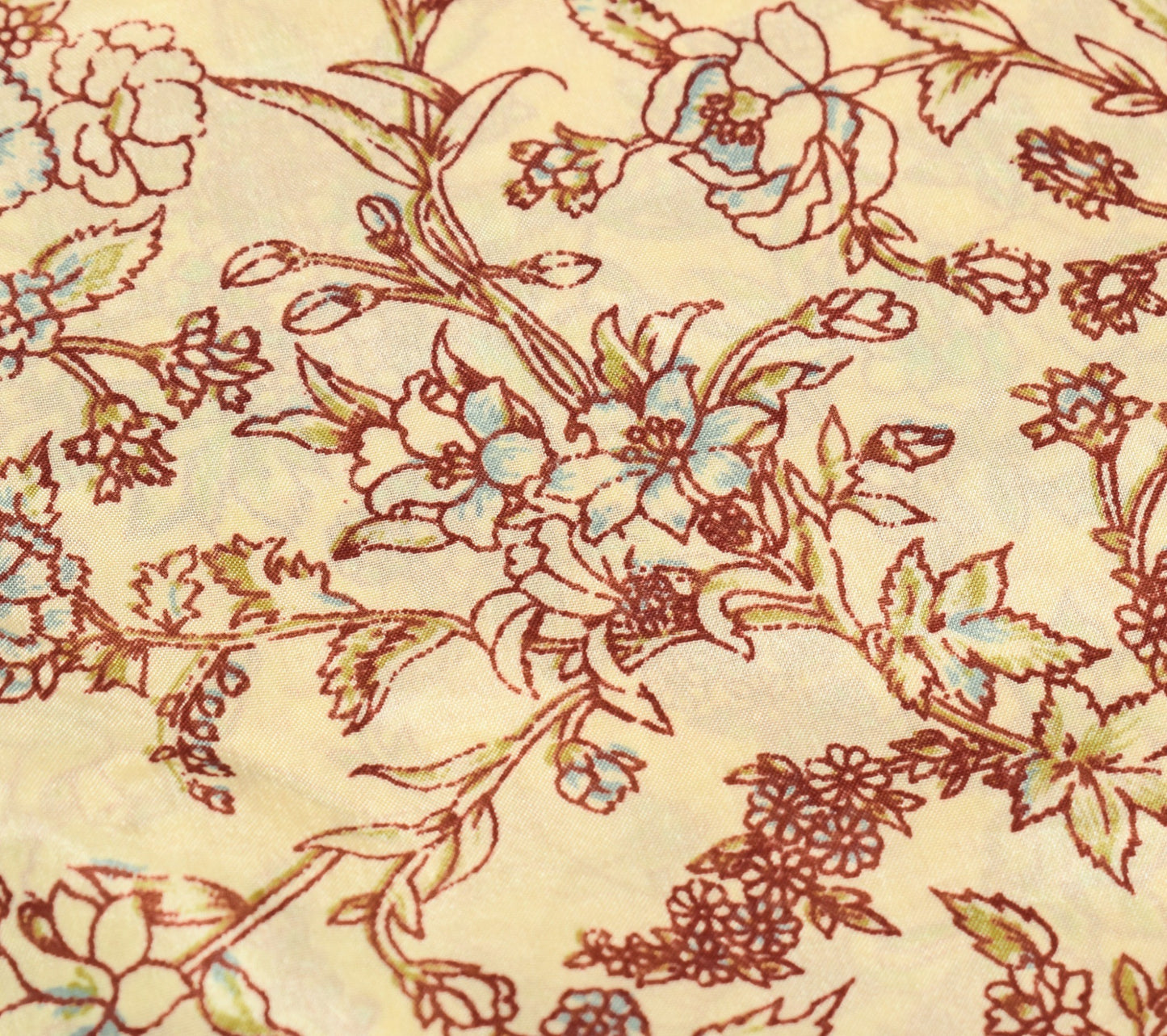 Sushila Vintage Cream Floral Saree Magic Wrap Reversible Skirt Art Silk Beach Dress