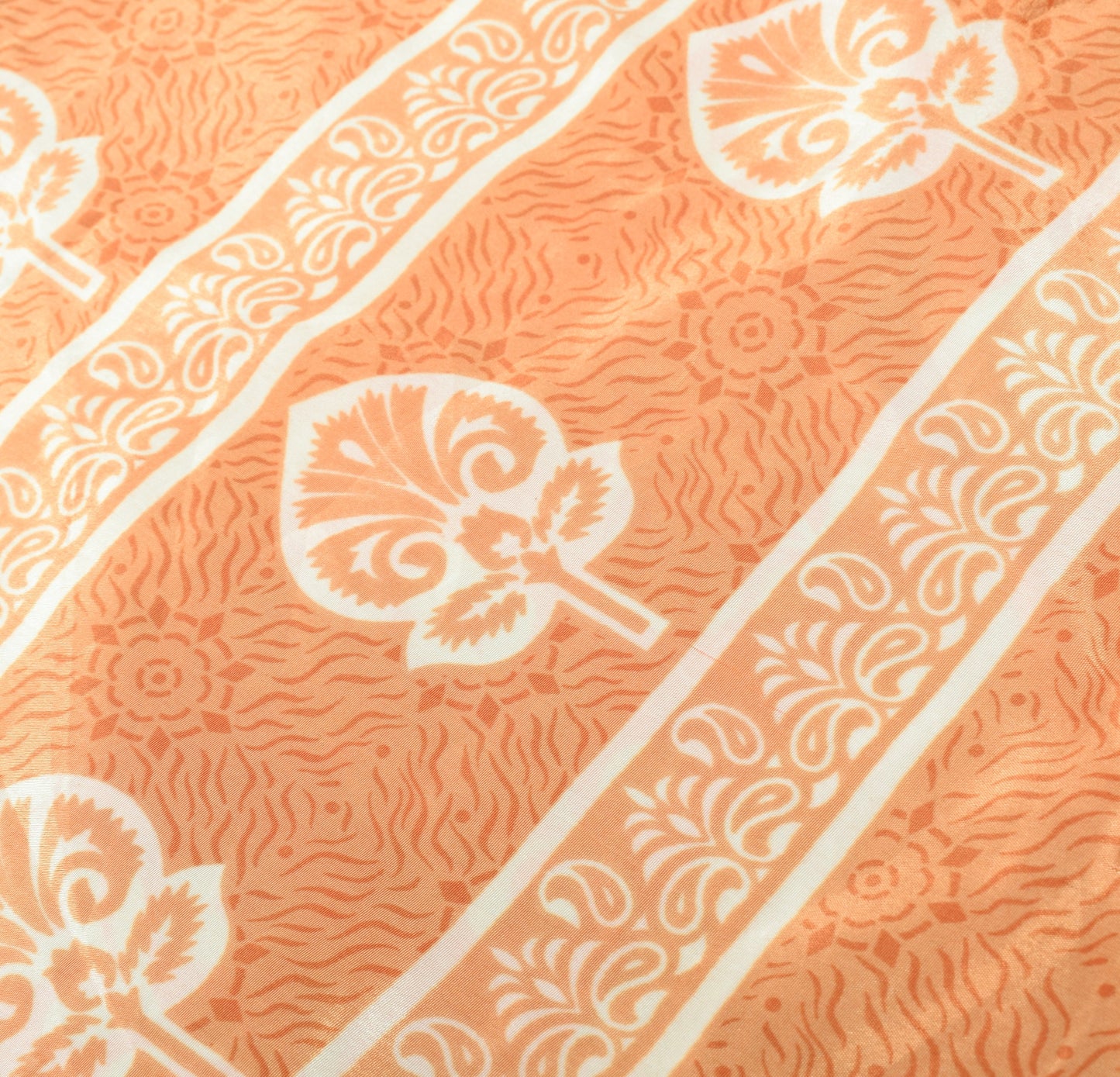Sushila Vintage Art Silk Saree Magic Wrap Orange Reversible Skirt Beach Dress