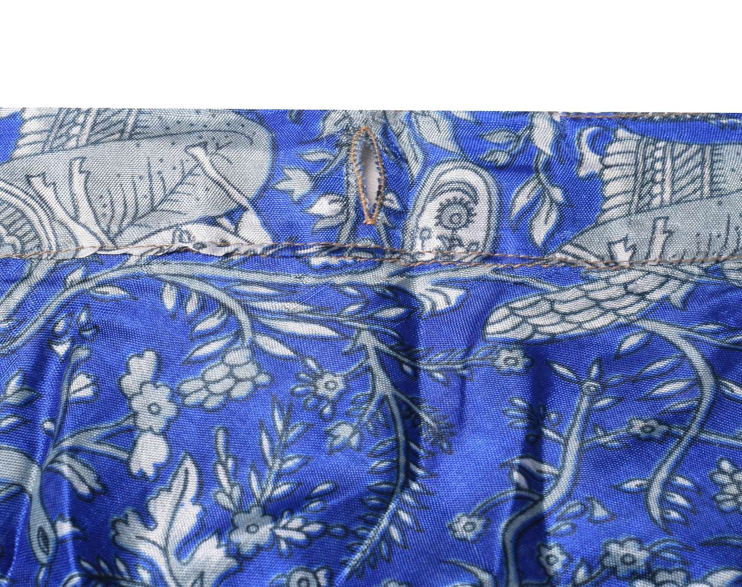 Sushila Vintage Pink Blue Saree Magic Wrap Reversible Skirt Art Silk Beach Dress