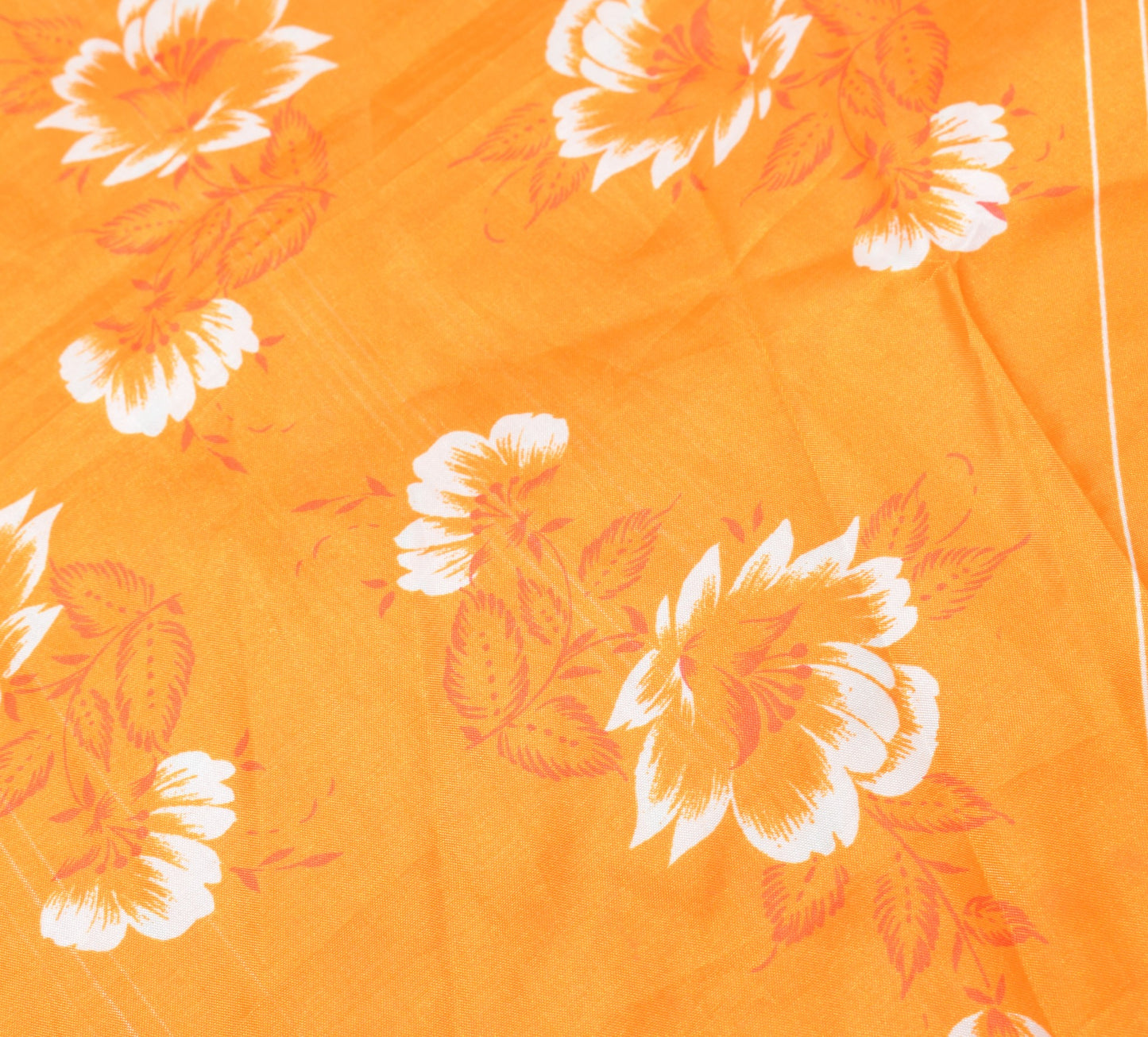 Sushila Vintage Saree Magic Wrap Art Silk Orange Reversible Skirt Beach Dress