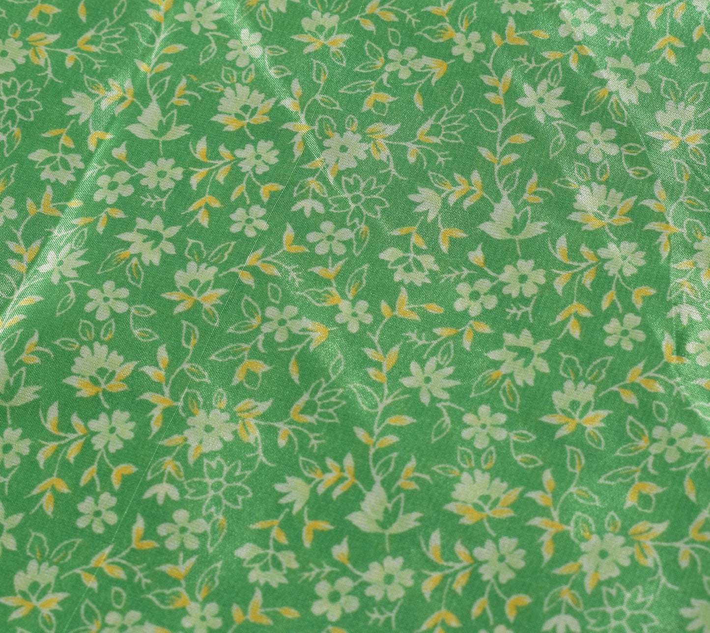Sushila Vintage Art Silk Saree Magic Wrap Floral Green Reversible Skirt Beach Dress