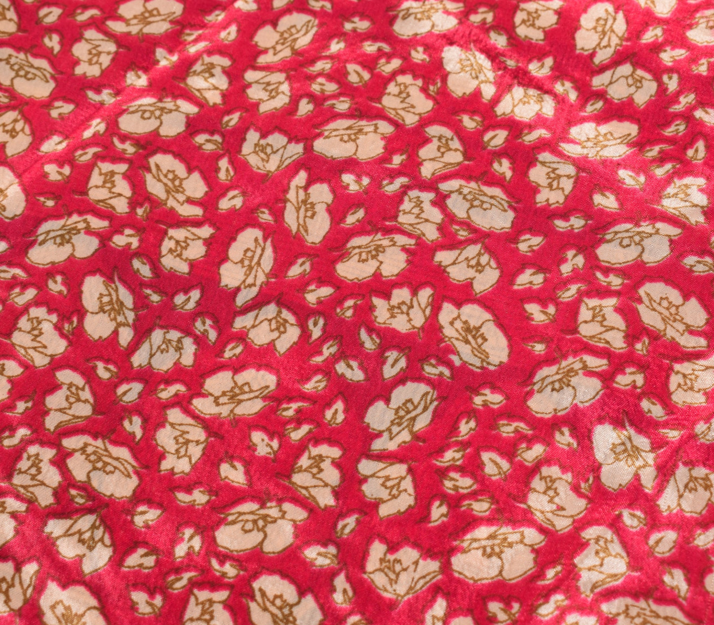 Sushila Vintage Magenta Saree Magic Wrap Reversible Skirt Art Silk Beach Dress