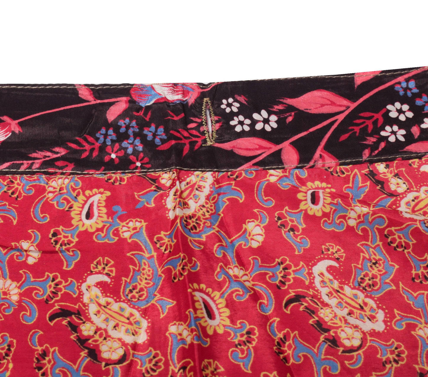 Sushila Vintage Magenta Saree Magic Wrap Reversible Skirt Art Silk Beach Dress