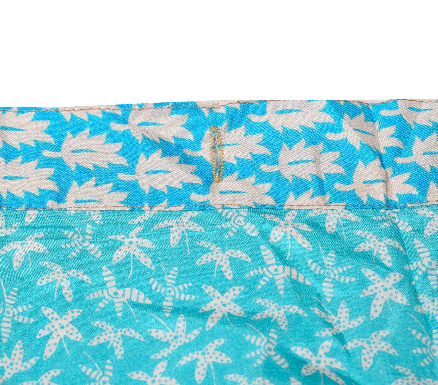 Sushila Vintage ArtSilk Saree Magic Wrap Aqua Blue Reversible Skirt Beach Dress