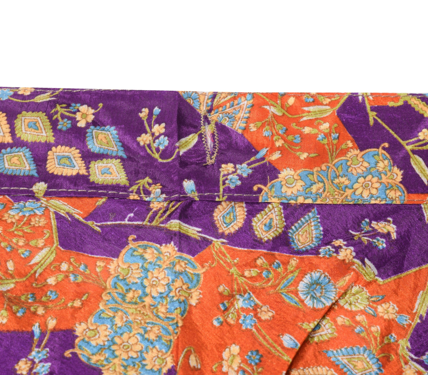 Sushila Vintage Art Silk Saree Magic Wrap Reversible Skirt Purple Beach Dress