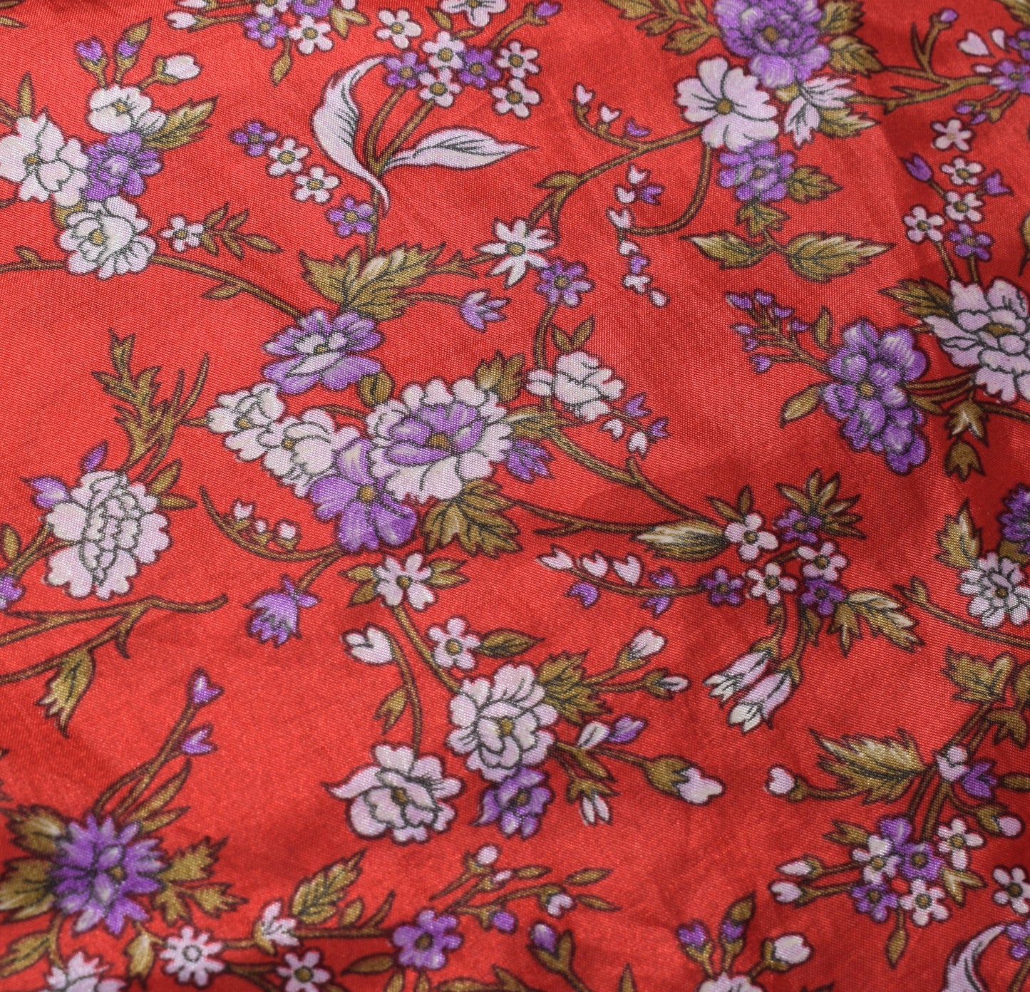 Sushila Vintage ArtSilk Saree Magic Wrap Reversible Skirt Beach Dress Red Floral