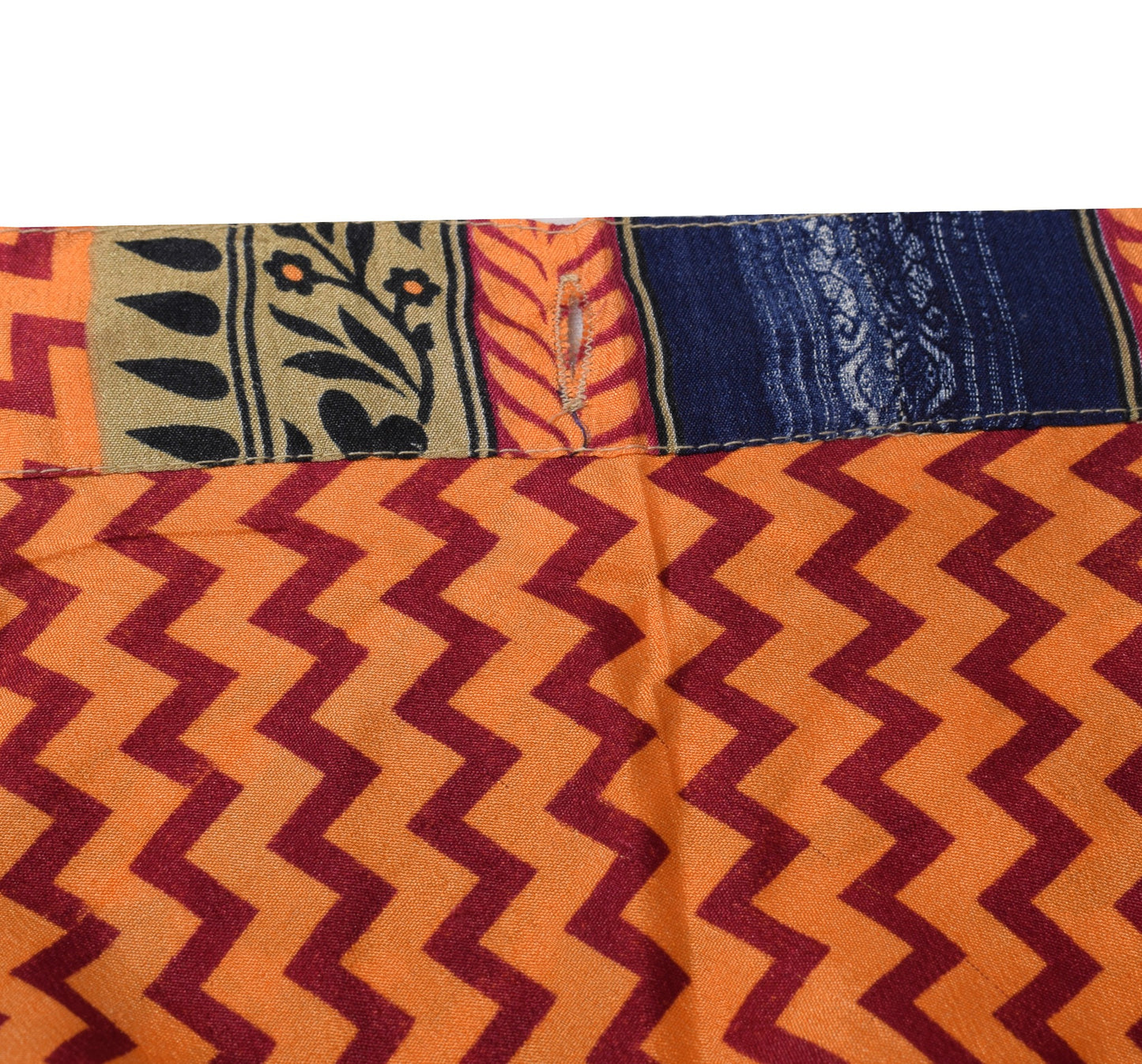 Sushila Vintage Gray Orange Saree Magic Wrap Art Silk Reversible Skirt Beach Dress