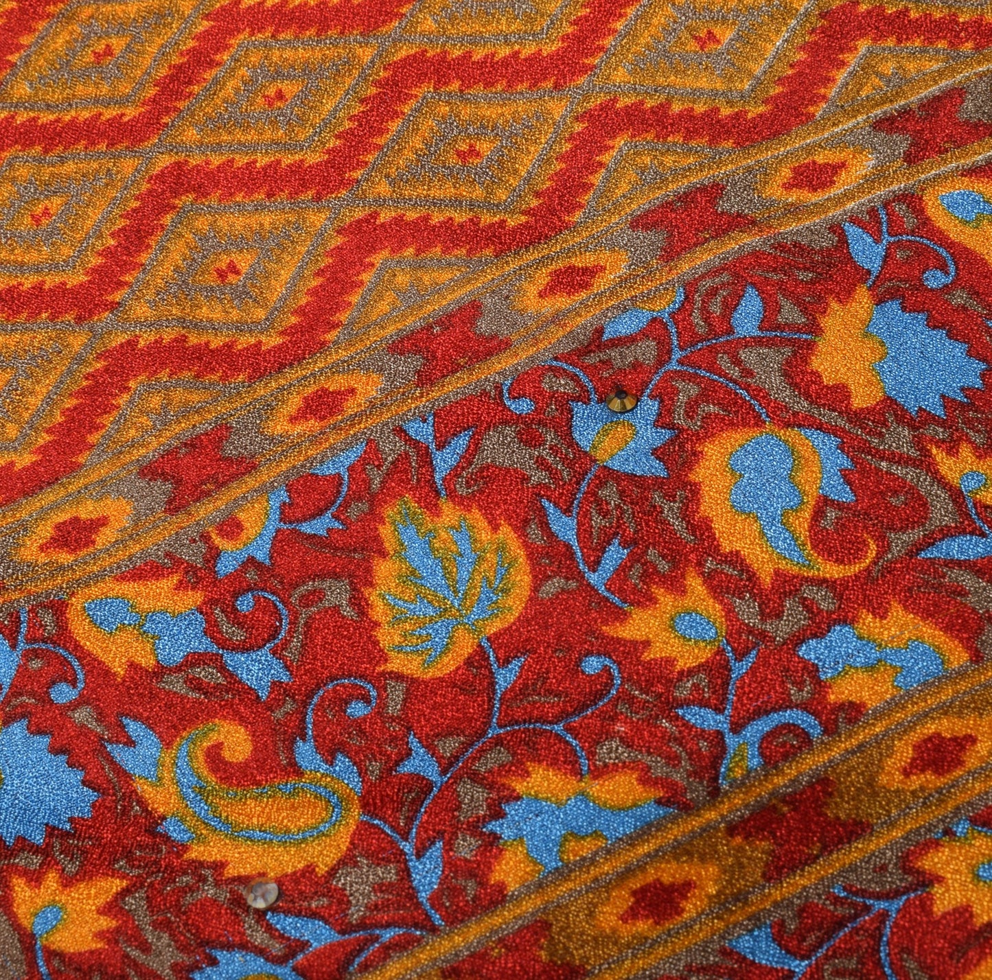 Sushila Vintage Art Silk Saree Magic Wrap Paisley Red Reversible Skirt Beach Dress