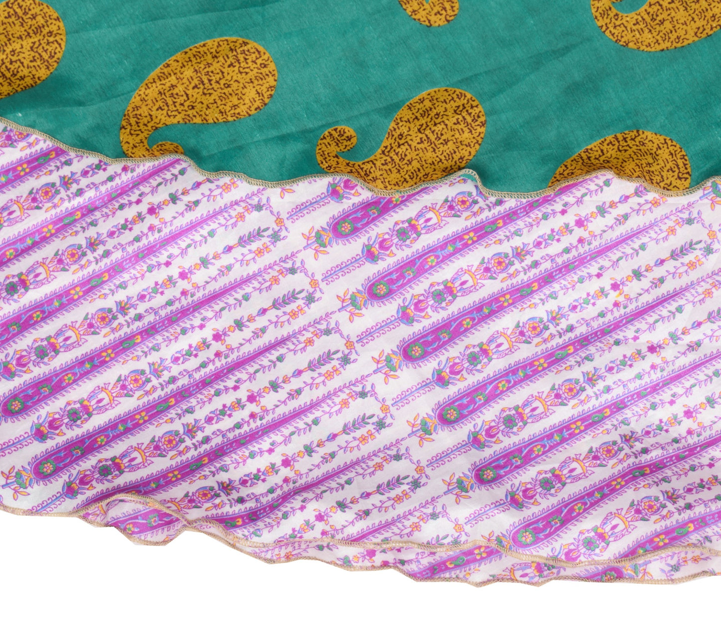 Sushila Vintage Magenta Saree Magic Wrap Reversible Skirt Art Silk Beach Dress Boho