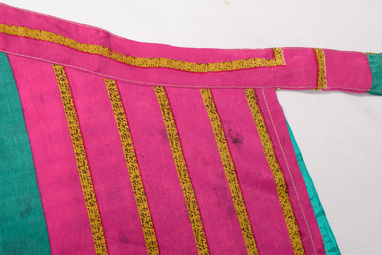 Sushila Vintage Magenta Saree Magic Wrap Reversible Skirt Art Silk Beach Dress Boho