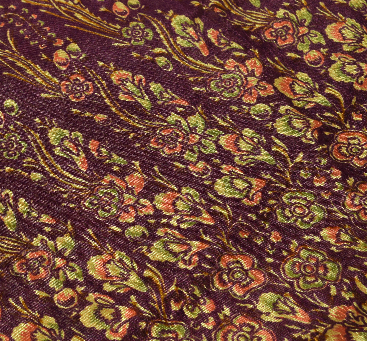 Sushila Vintage Floral Yellow Saree Magic Wrap Reversible Skirt Art Silk BeachDress