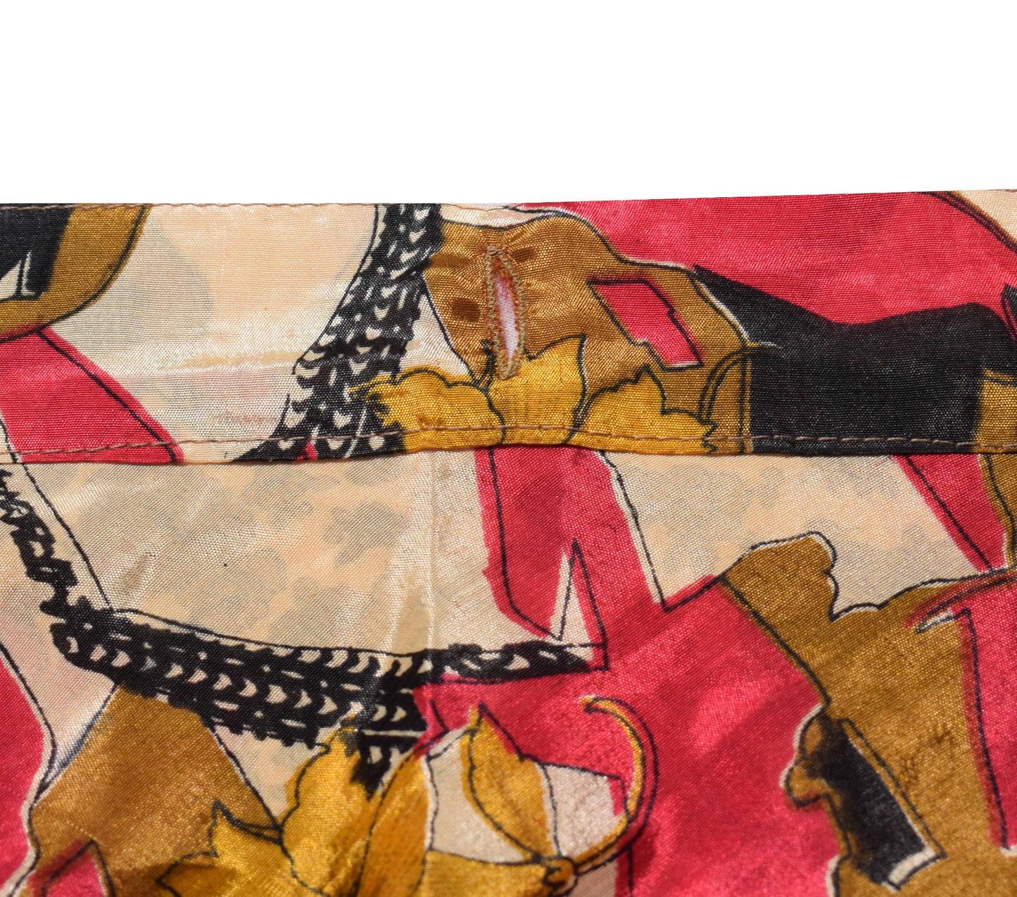 Sushila Vintage Red Saree Magic Wrap Reversible Skirt Art Silk Beach Dress Floral
