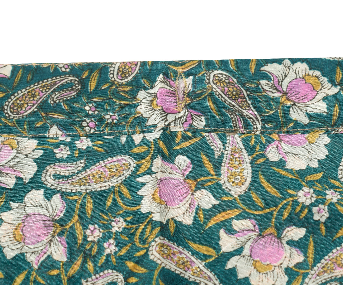 Sushila Vintage Dark Green Saree Magic Wrap Reversible Skirt Art Silk Beach Dress