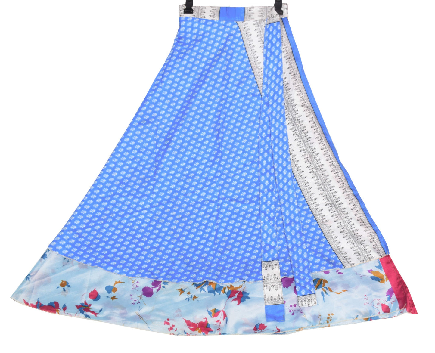Sushila Vintage Saree Magic Wrap Reversible Skirt Beach Dress  Art Silk Hippie