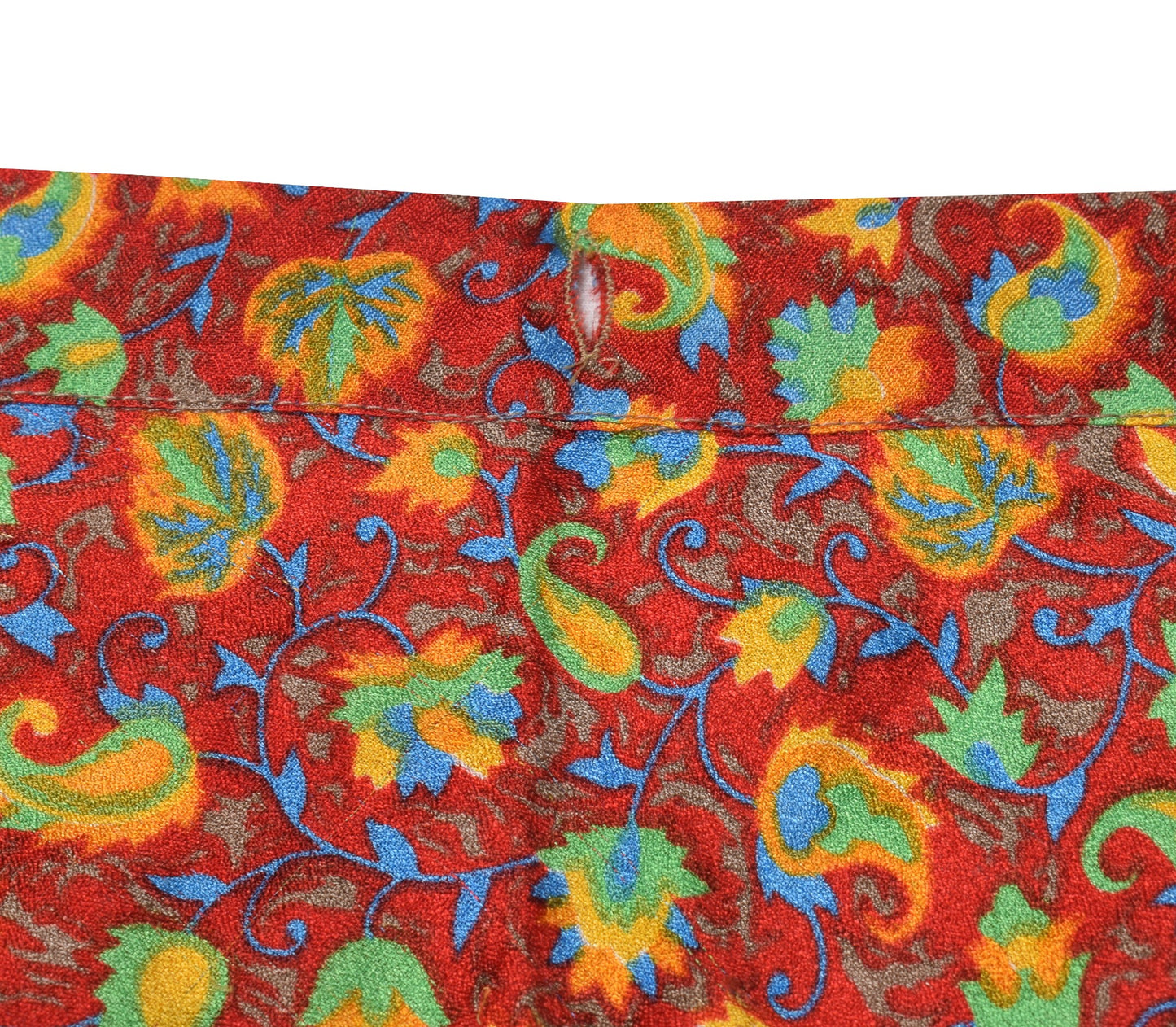 Sushila Vintage Floral Red ArtSilk Saree Magic Wrap Reversible Skirt BeachDress