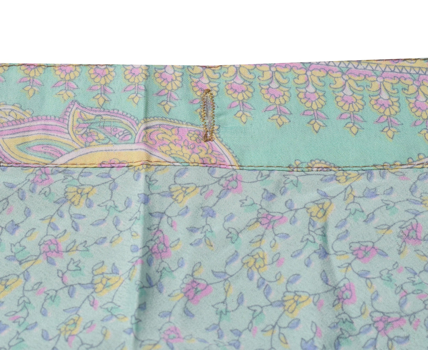 Sushila Vintage Saree Magic Wrap Reversible Skirt Floral Art Silk Beach Dress