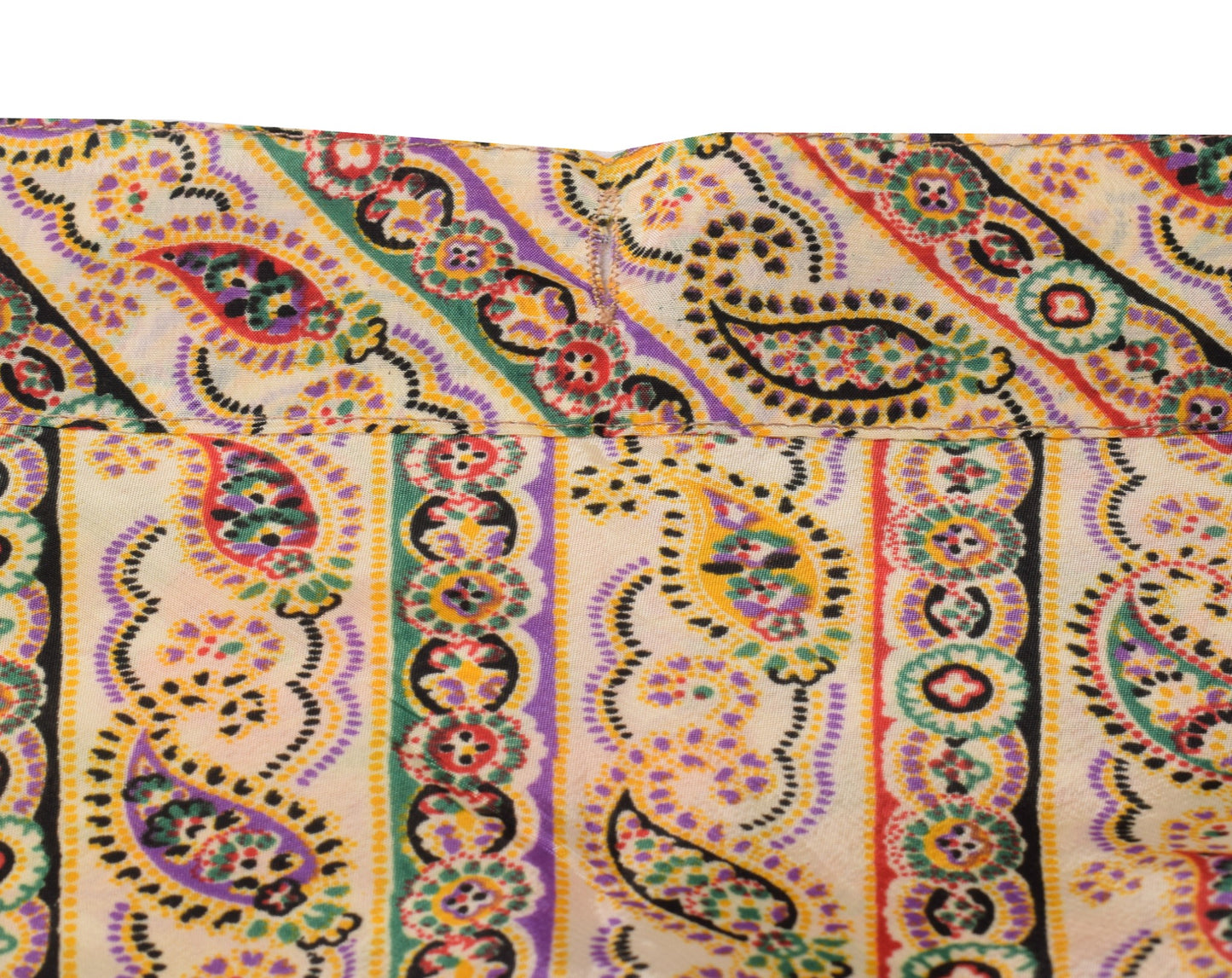 Sushila Vintage Art Silk Saree Magic Wrap Reversible Skirt Beach Dress white Floral