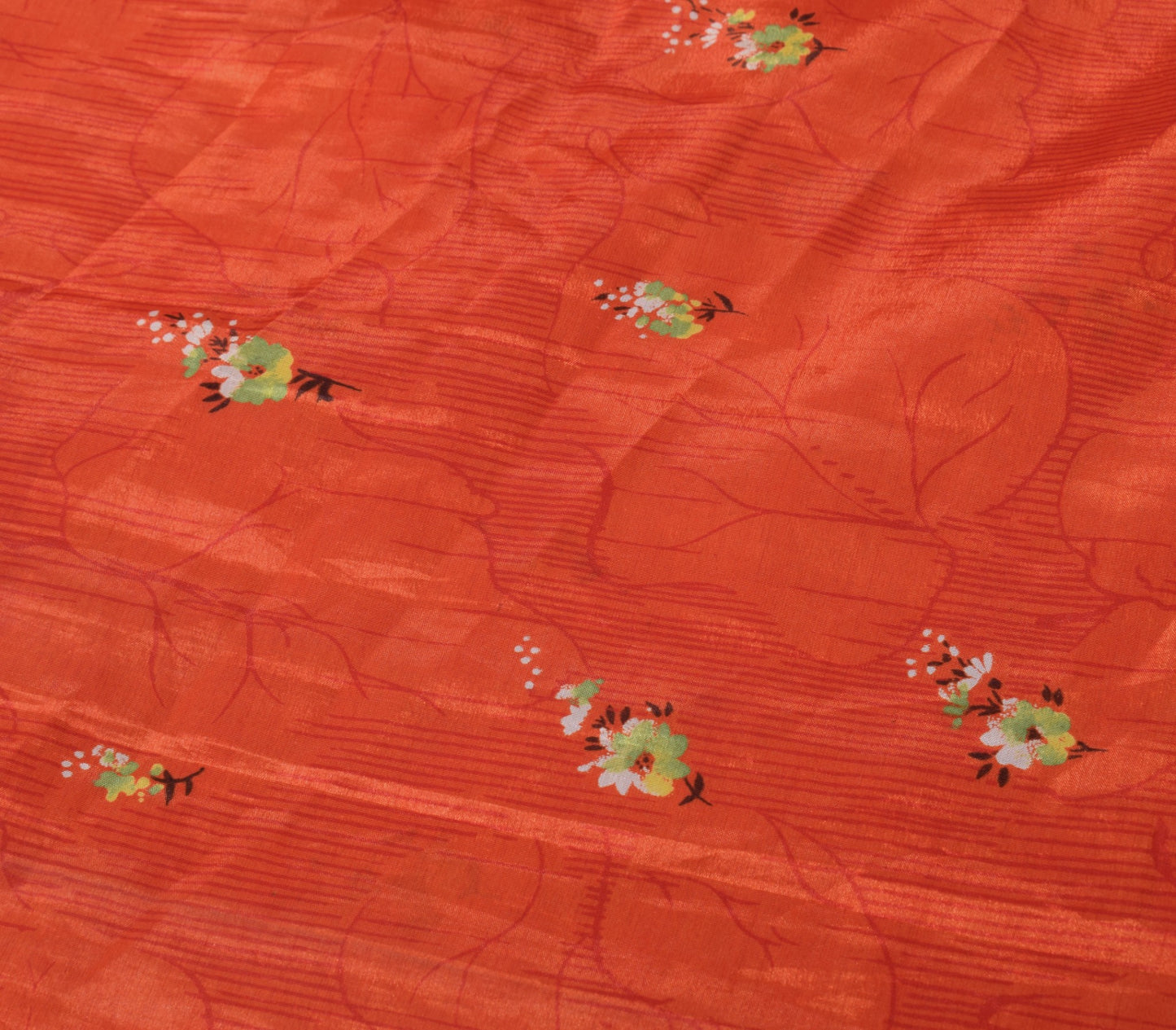 Sushila Vintage Dark Orange Saree Magic Wrap Reversible Skirt Art Silk Beach Dress