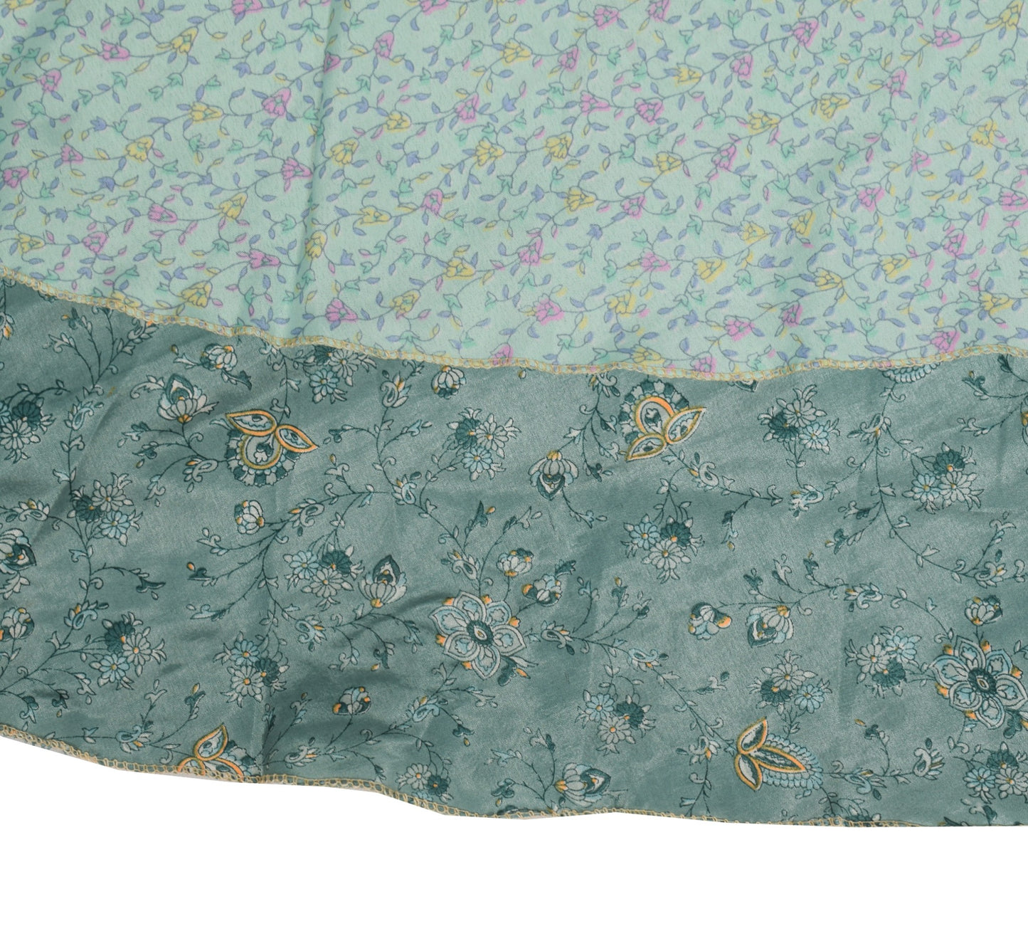 Sushila Vintage Floral Saree Magic Wrap Reversible Skirt Art Silk Beach Dress