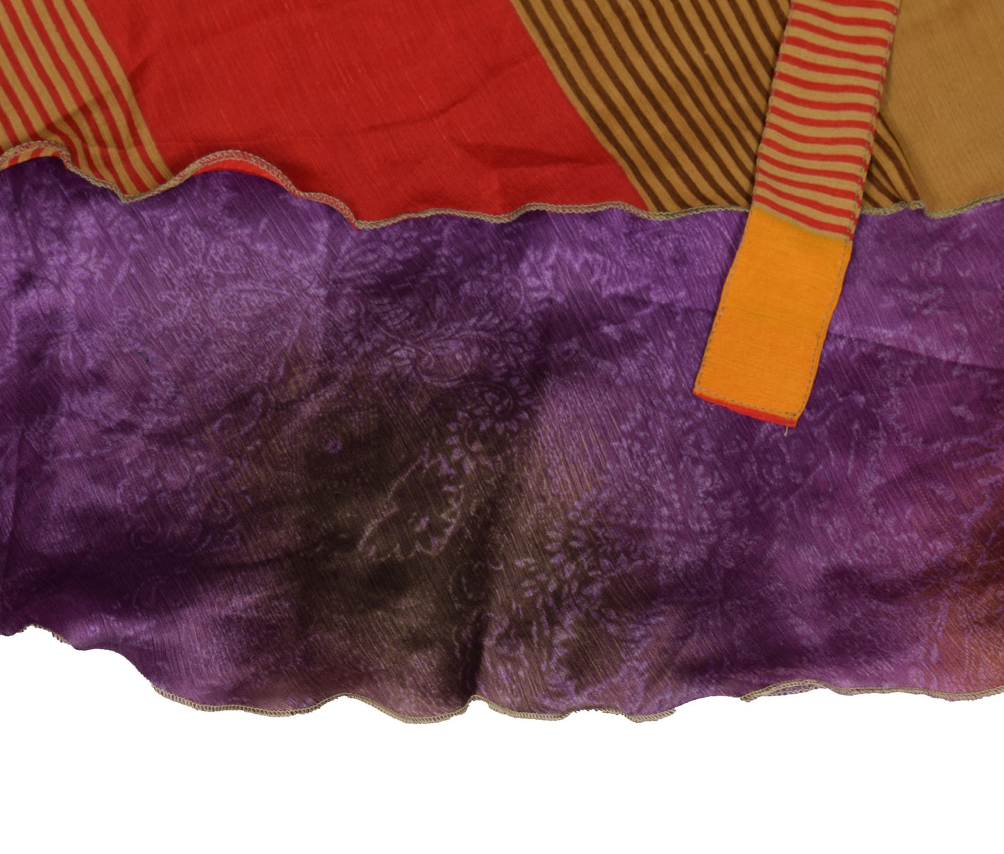 Sushila Vintage Purple Saree Magic Wrap Reversible Skirt Art Silk Beach Dress Boho
