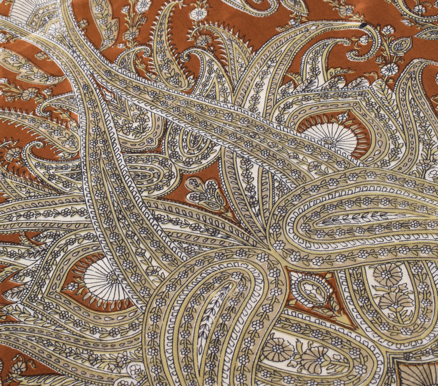 Sushila Vintage Cream Floral Saree Magic Wrap Reversible Skirt Art Silk Beach Dress