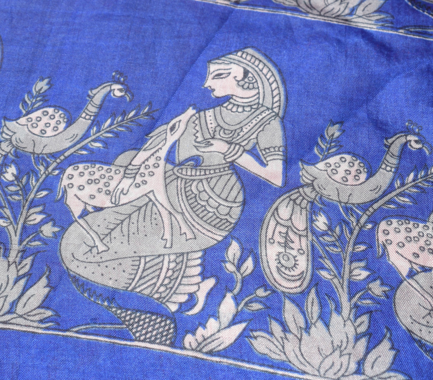 Sushila Vintage Pink Blue Saree Magic Wrap Reversible Skirt Art Silk Beach Dress