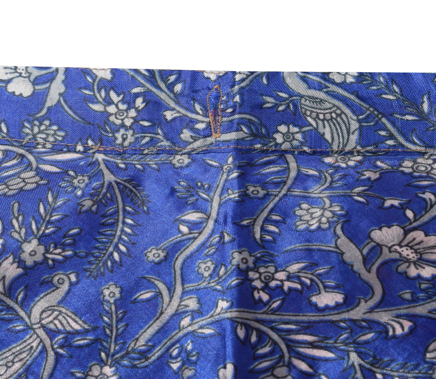 Sushila Vintage Pink Blue Saree Magic Wrap Reversible Skirt Art Silk Beach Dress