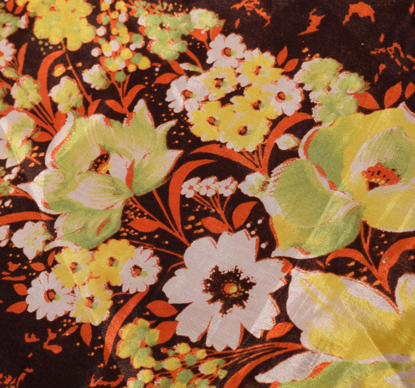 Sushila Vintage Magic Wrap Orange Floral Saree Reversible Skirt Art Silk Beach Dress