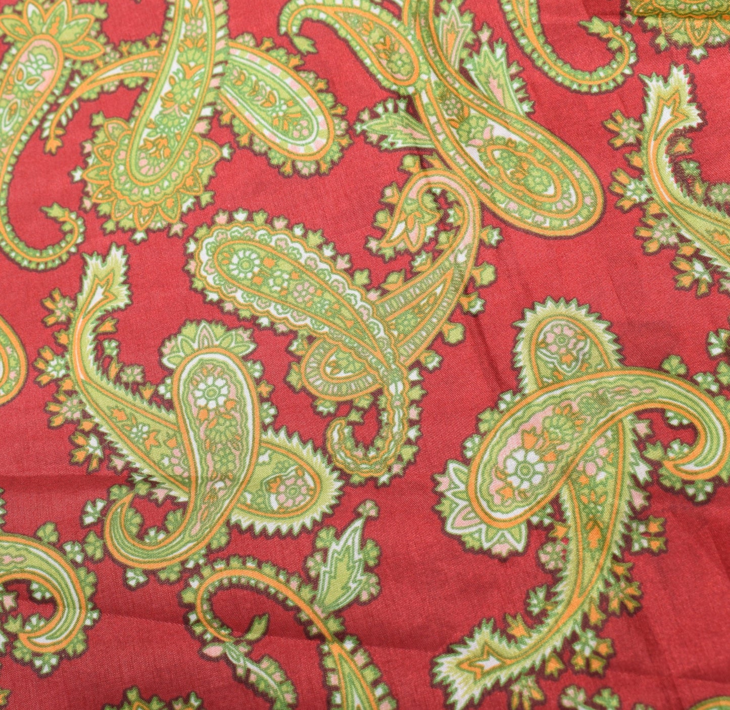 Sushila Vintage Art Silk Saree Magic Wrap Red Reversible Skirt Floral Beach Dress