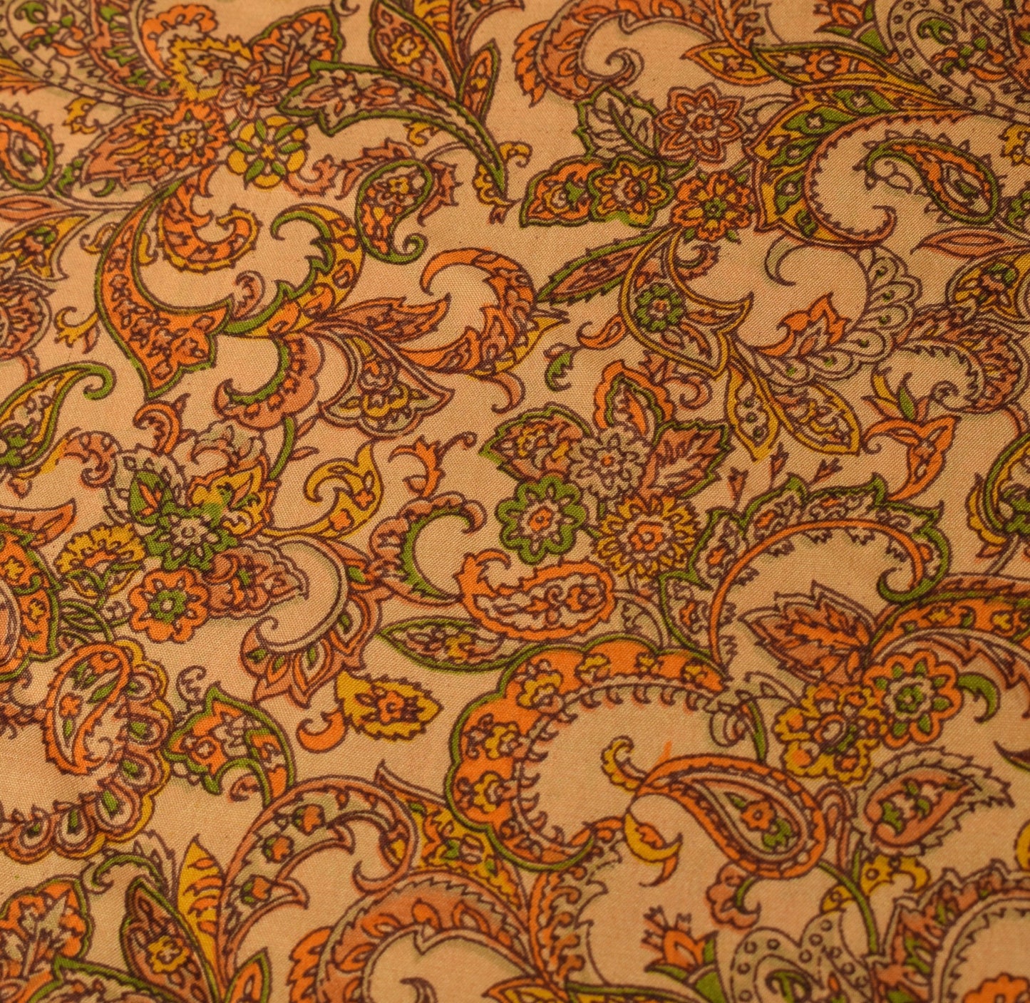 Sushila Vintage Silk Saree Magic Wrap Reversible Brown Paisley Skirt BeachDress