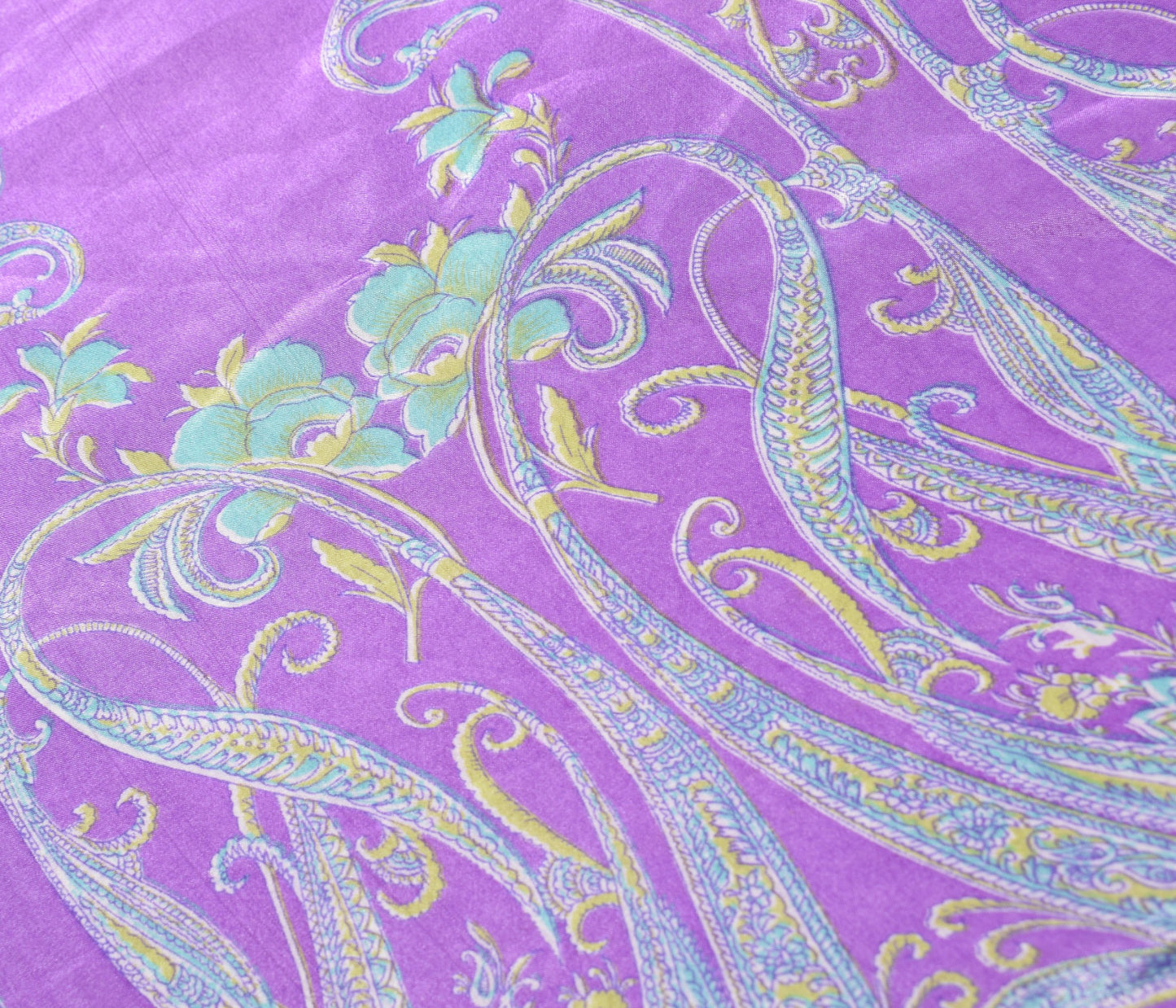 Sushila Vintage Lavender Magic Wrap Art Silk Saree Reversible Skirt Beach Dress