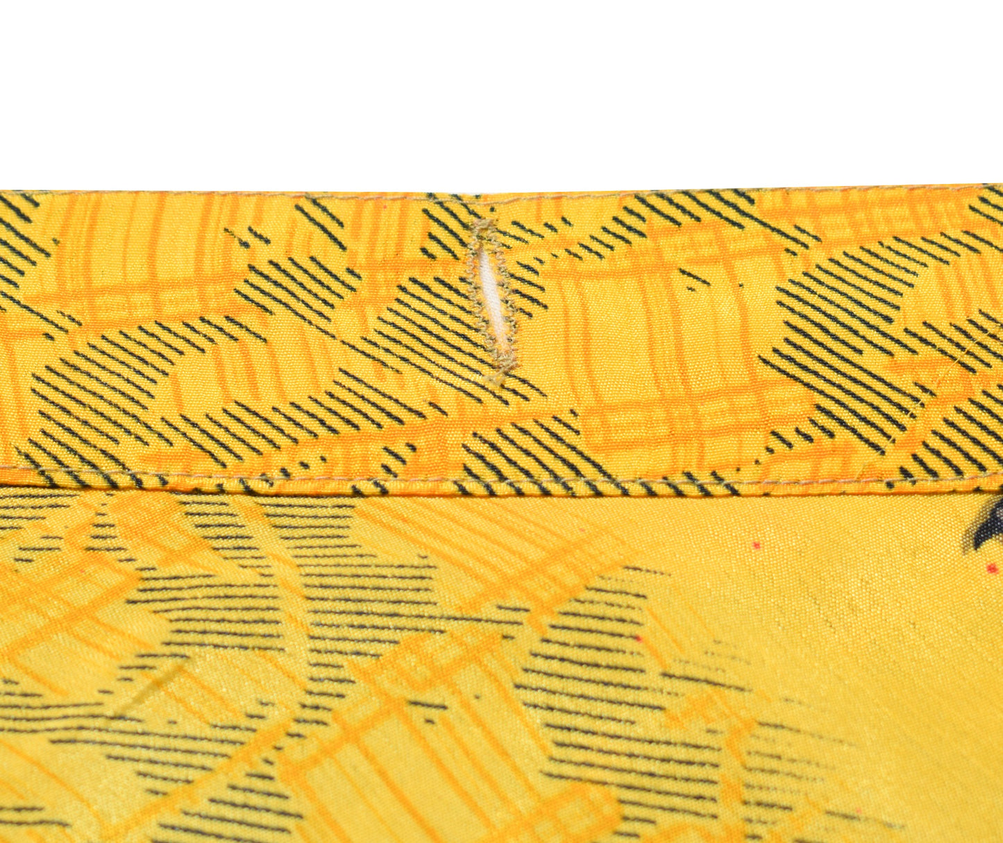 Sushila Vintage Yellow Black Art Silk Saree Magic Wrap Reversible Skirt Beach Dress