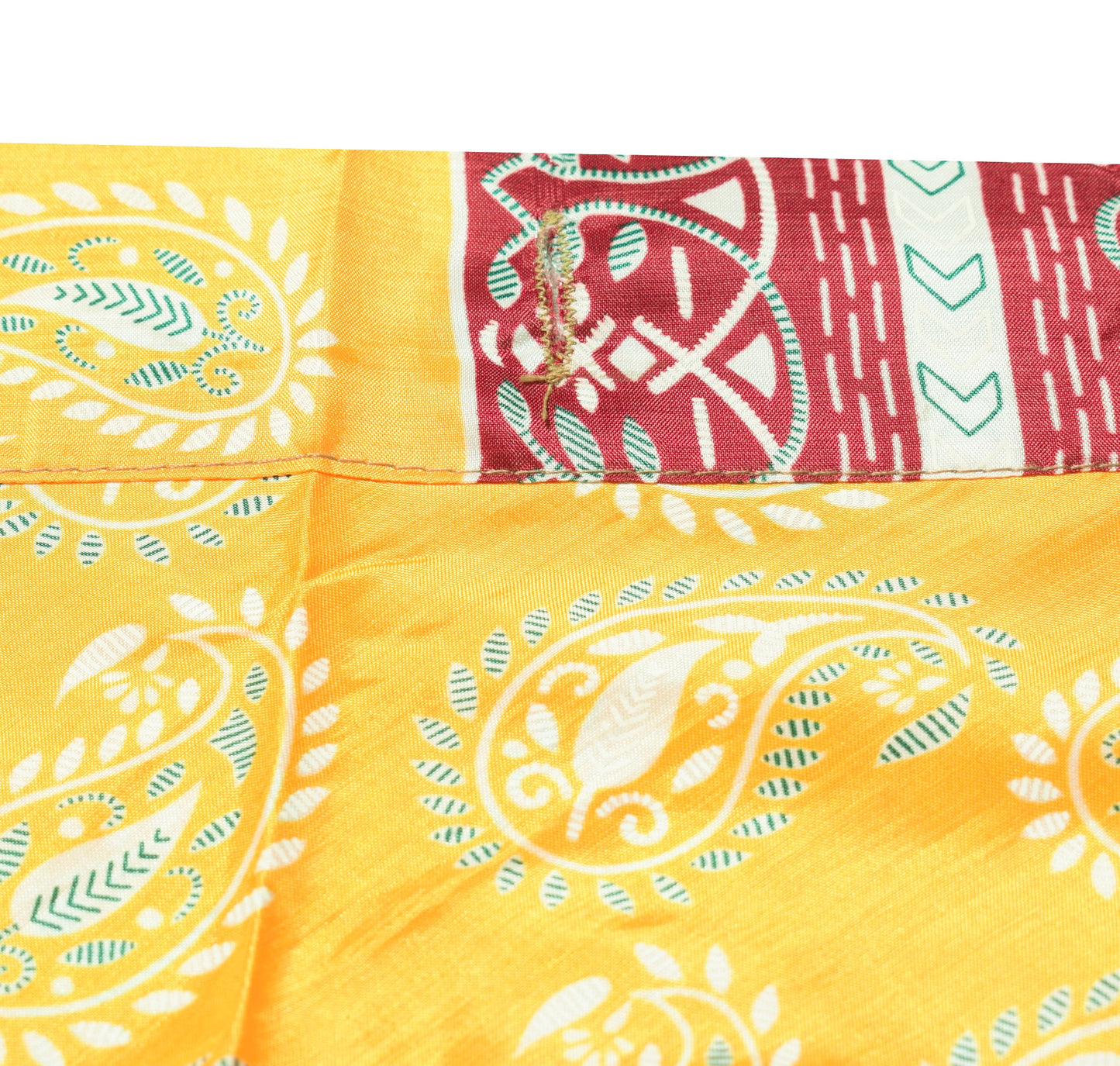 Sushila Vintage Saree Magic Wrap Reversible Skirt Yellow Art Silk Beach Dress