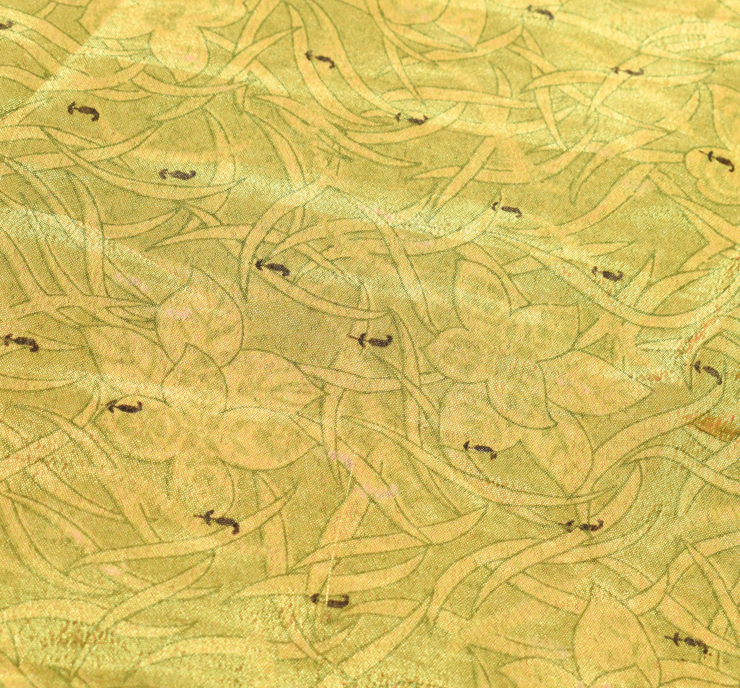 Sushila Vintage Floral Yellow Silk Saree Magic Wrap Reversible Skirt Beach Dress