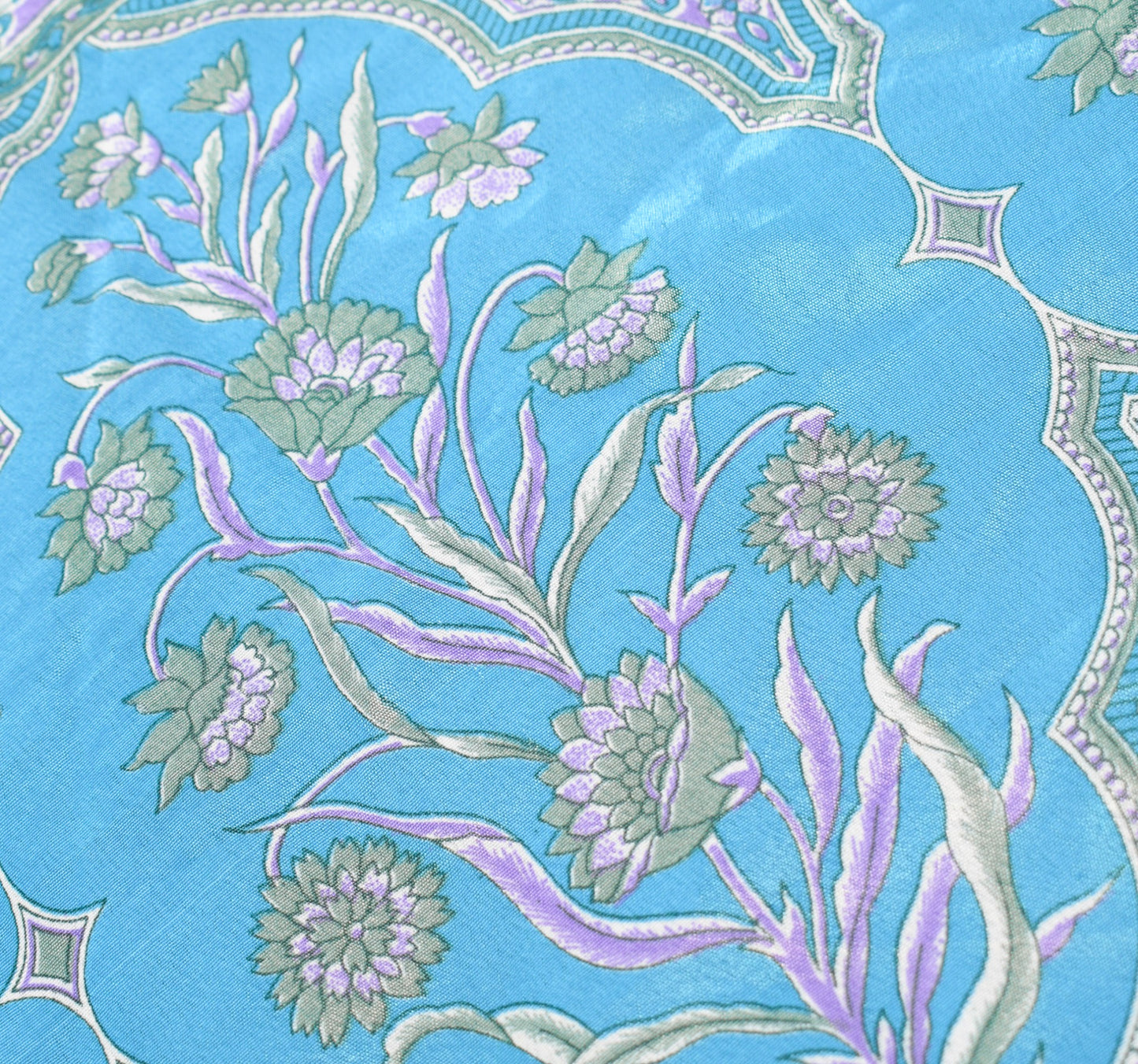 Sushila Vintage Turq. Blue Silk Saree Magic Wrap Reversible Skirt Beach Dress