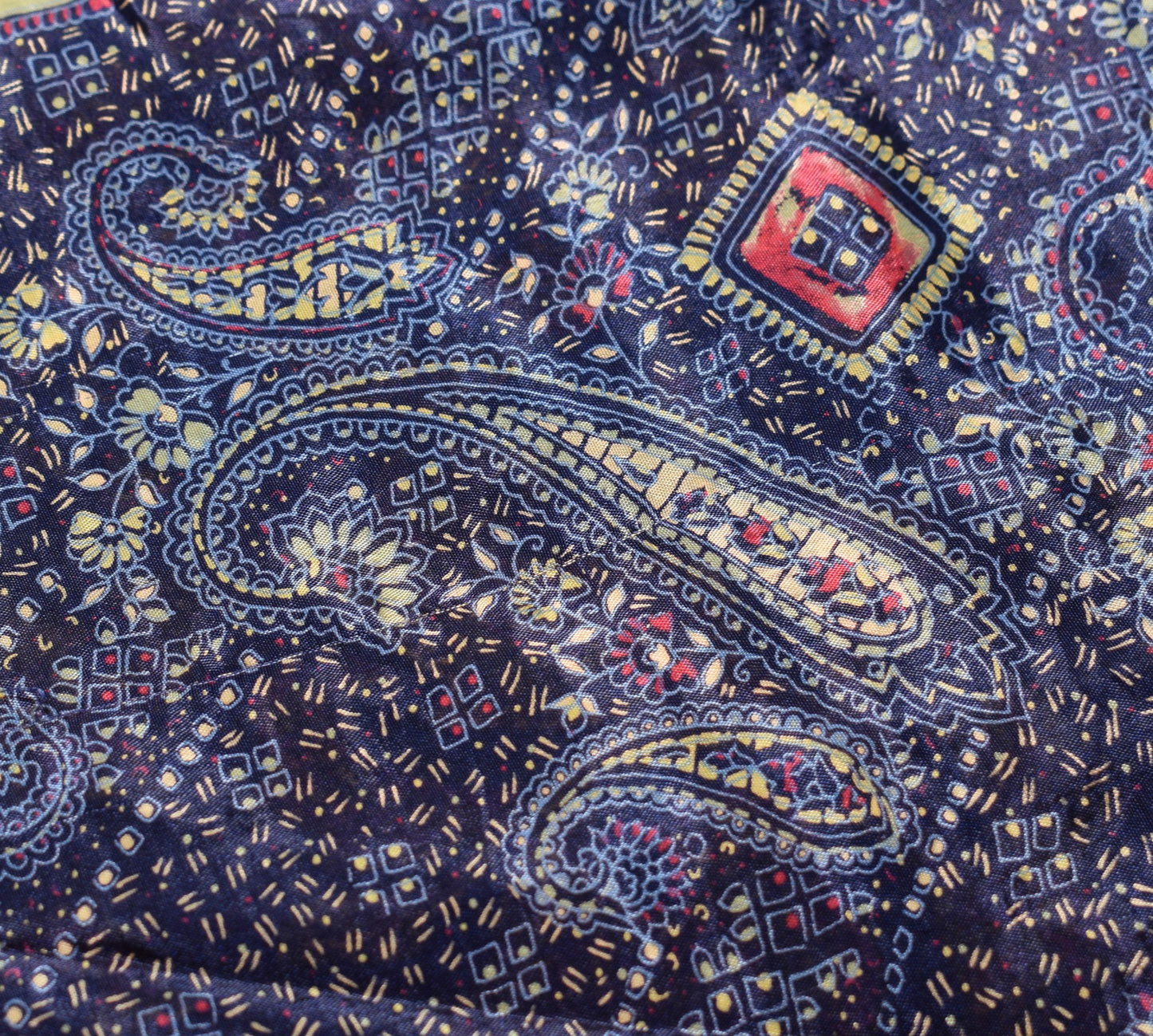 Sushila Vintage Blue 2 Layer Silk Saree Magic Wrap Reversible Skirt Beach Dress