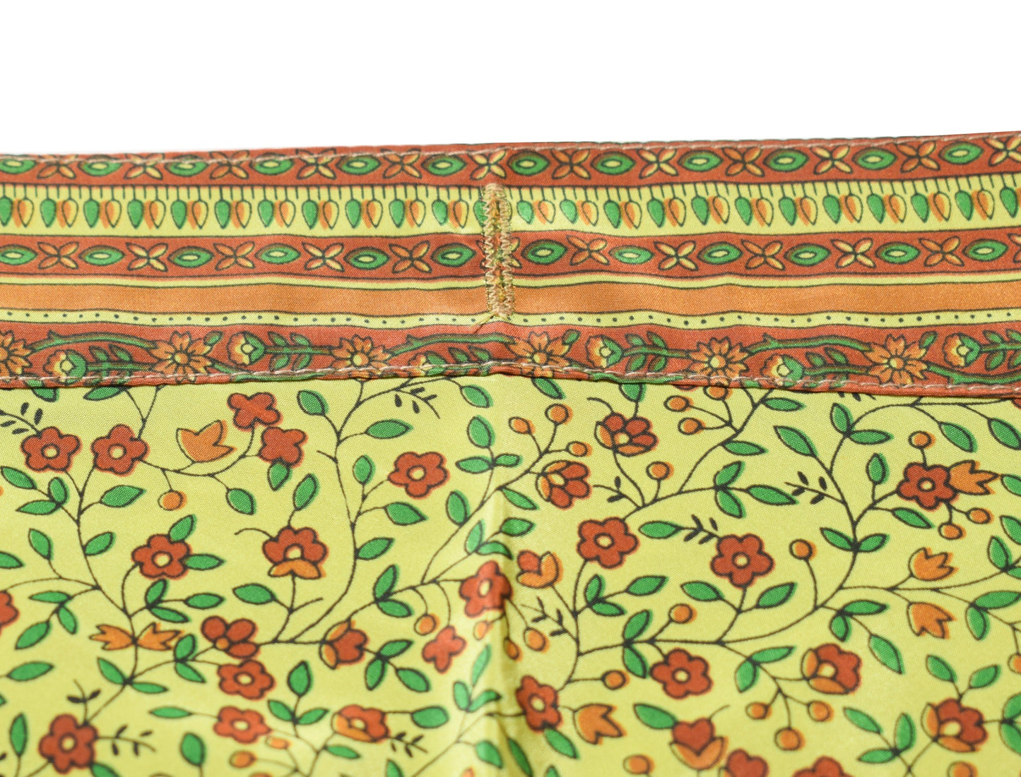 Sushila Vintage Floral Silk Saree Magic Wrap Reversible Skirt Beach Dress Green