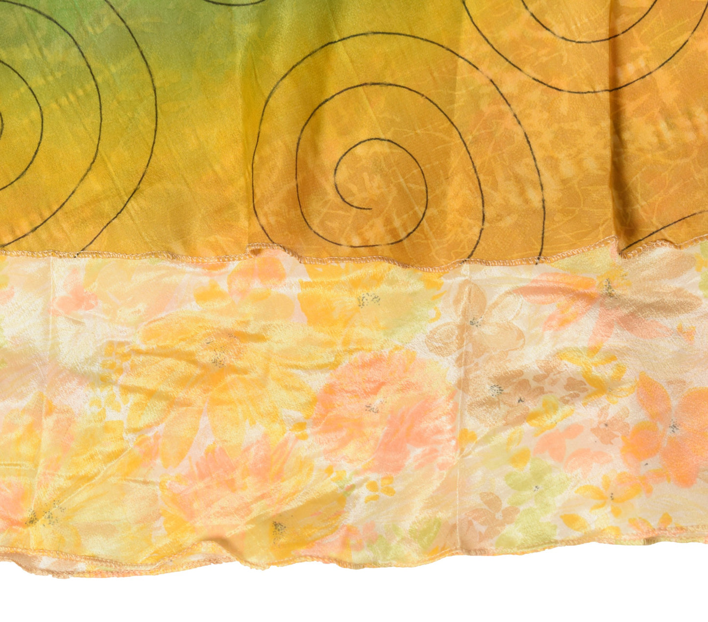 Sushila Vintage 2 Layer Silk Saree Magic Wrap Reversible Skirt Beach Dress Boho