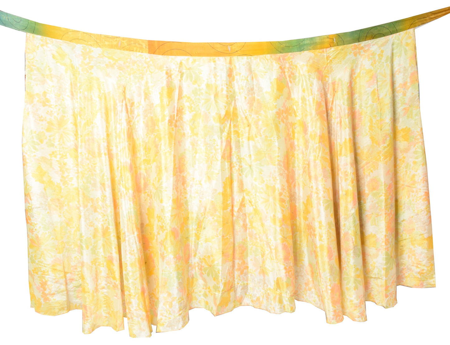 Sushila Vintage 2 Layer Silk Saree Magic Wrap Reversible Skirt Beach Dress Boho