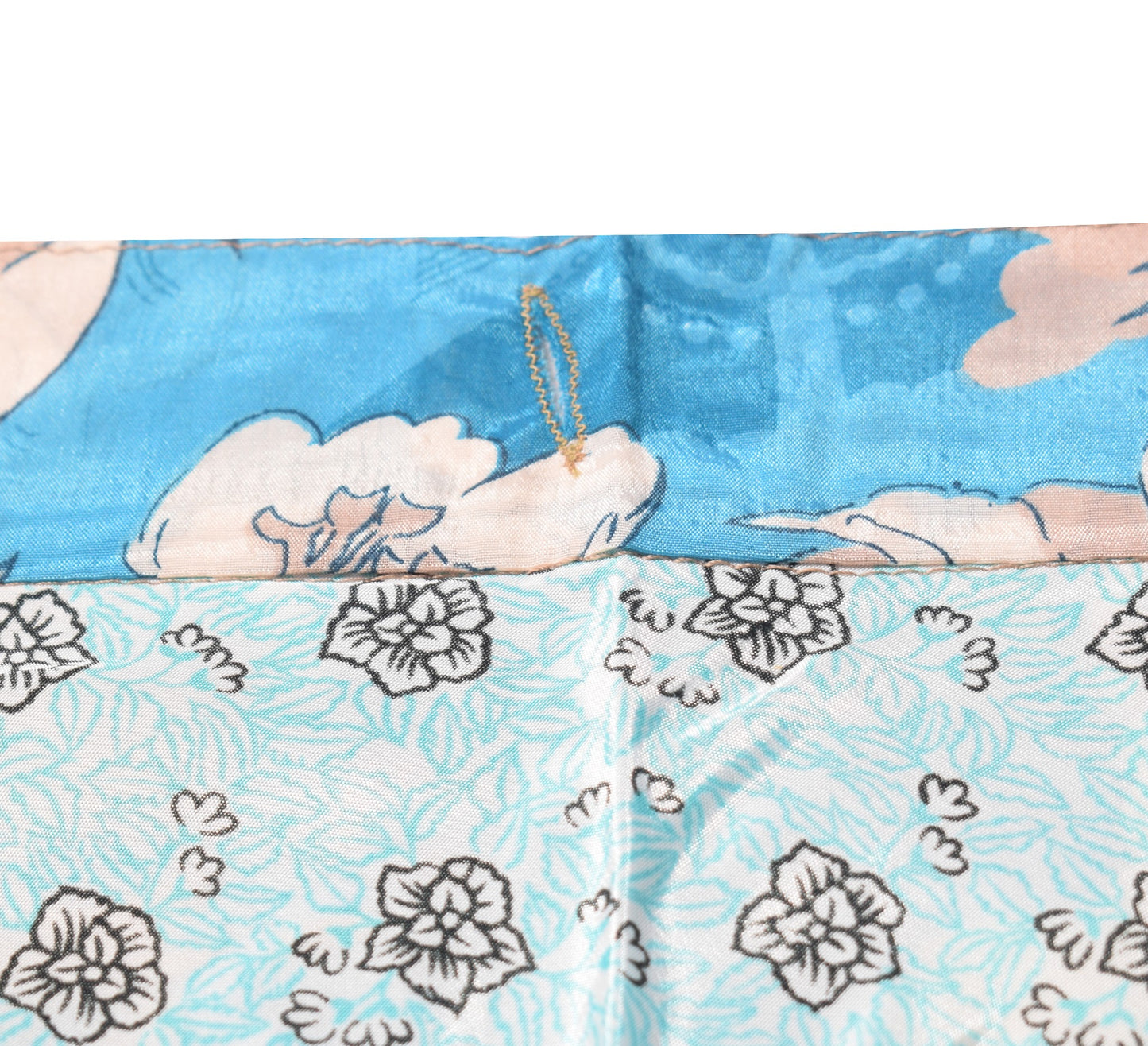 Sushila Vintage Silk Saree Magic Wrap Reversible Skirt Floral White Beach Dress