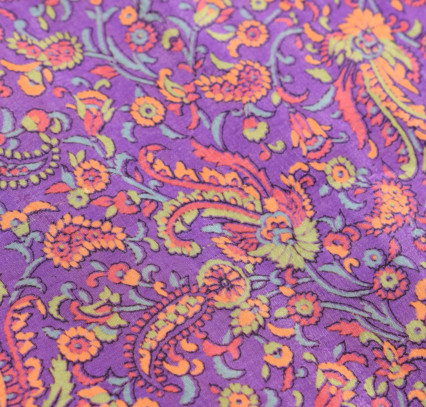 Sushila Vintage Purple Art Silk Saree Magic Wrap Reversible Skirt Beach Dress