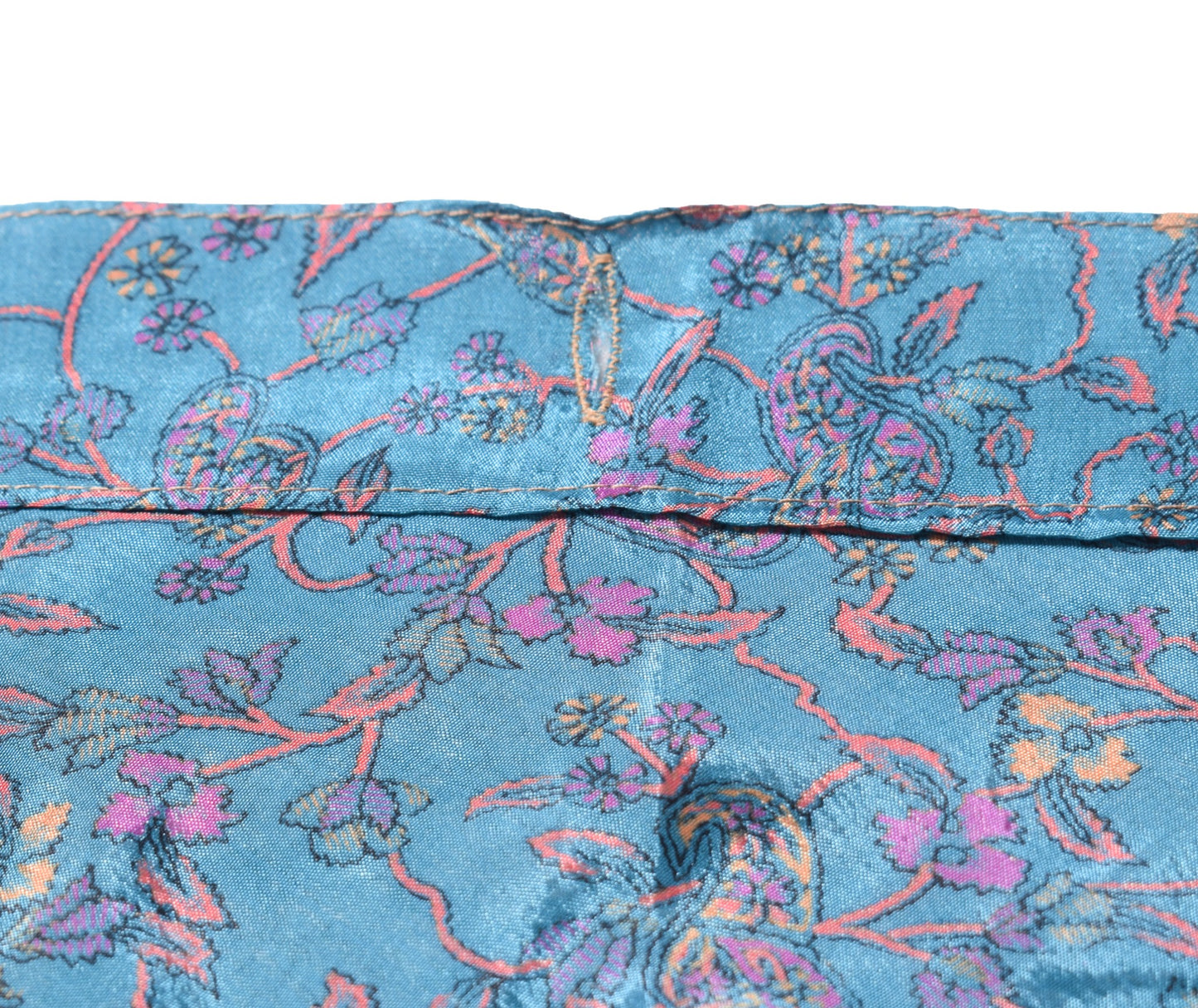 Sushila Vintage Teal Blue Silk Saree Magic Wrap Reversible Skirt Beach Dress