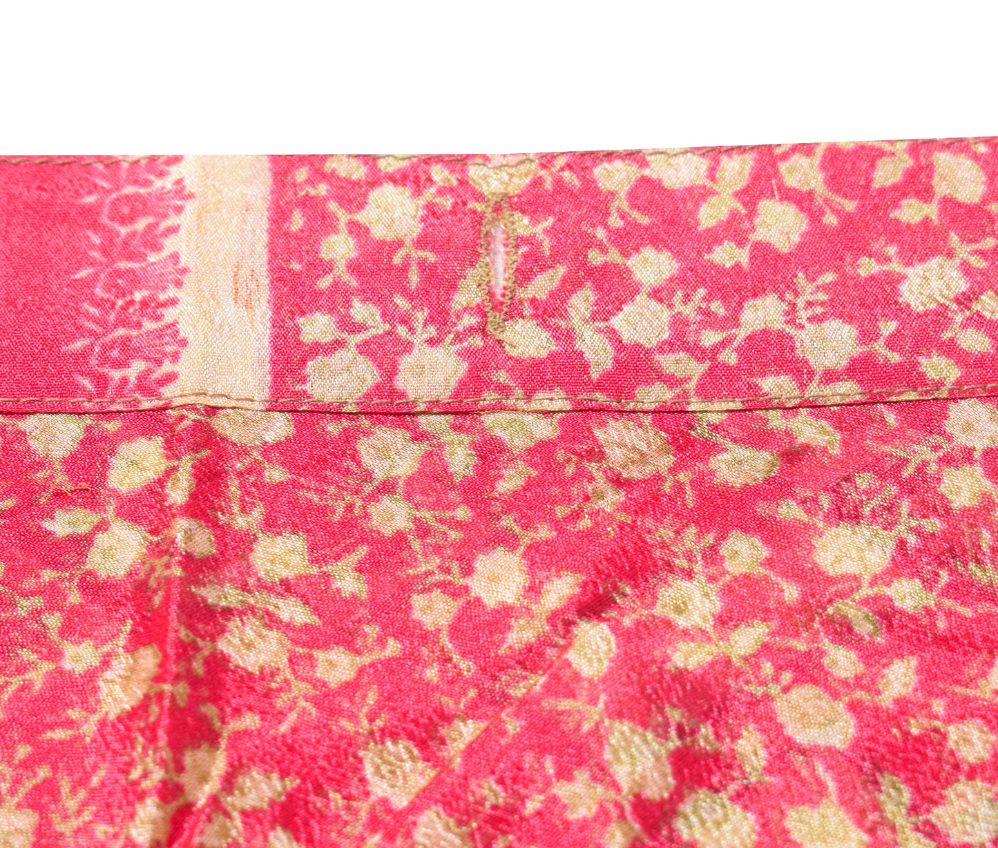 Sushila Vintage Silk Saree Magic Wrap Reversible Skirt Beach Dress Magenta Boho