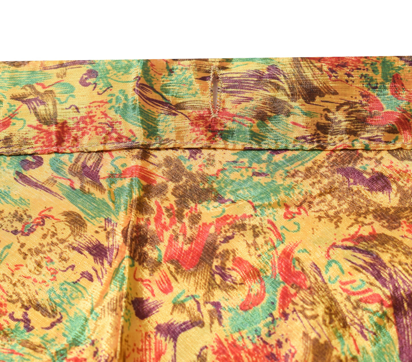 Sushila Vintage Yellow Art Silk Saree Magic Wrap Reversible Skirt Beach Dress