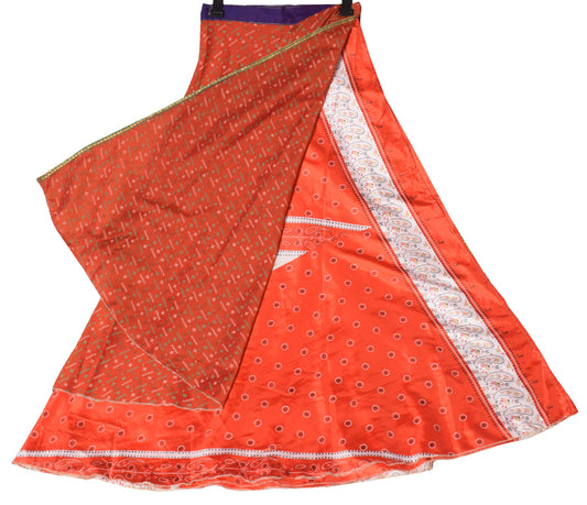 Sushila Vintage Silk Saree Magic Wrap Floral Reversible Skirt Beach Dress Boho