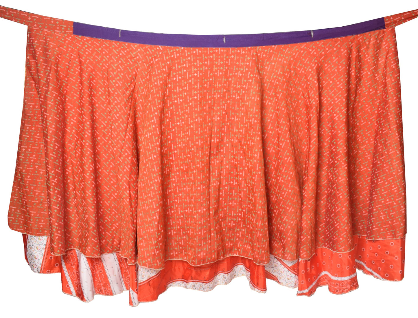 Sushila Vintage Silk Saree Magic Wrap Floral Reversible Skirt Beach Dress Boho