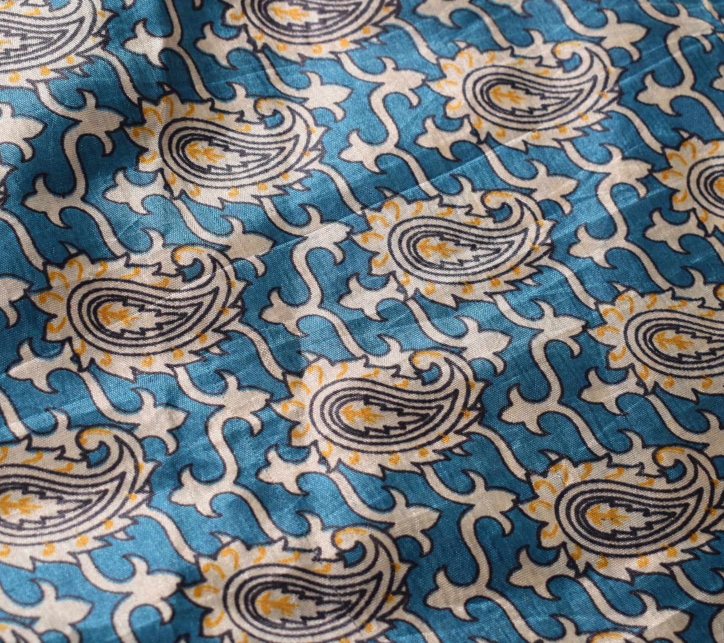 Sushila Vintage Teal Blue Silk Saree Magic Wrap Reversible Skirt Beach Dress